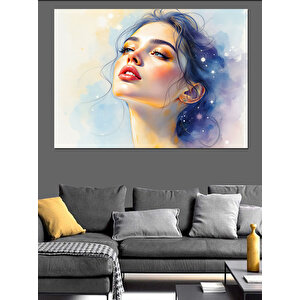Gökyüzüne Bakan Kadın Dekoratif Kanvas - Mdf Ahşap Tablo 100x140 cm