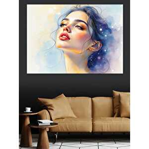 Gökyüzüne Bakan Kadın Dekoratif Kanvas - Mdf Ahşap Tablo 100x140 cm
