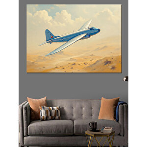 Gökyüzünde Uçak Dekoratif Kanvas - Mdf Ahşap Tablo 35x50 cm