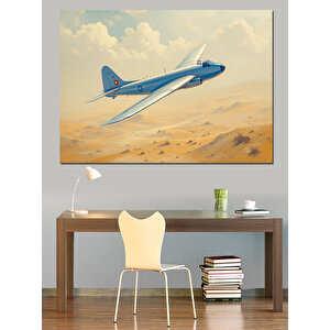Gökyüzünde Uçak Dekoratif Kanvas - Mdf Ahşap Tablo