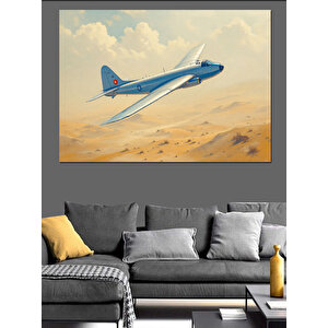Gökyüzünde Uçak Dekoratif Kanvas - Mdf Ahşap Tablo