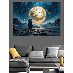 Gökyüzünde Yalnız Gezgin Adam Dekoratif Kanvas - Mdf Ahşap Tablo 100x140 cm