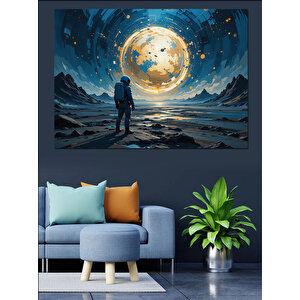 Gökyüzünde Yalnız Gezgin Adam Dekoratif Kanvas - Mdf Ahşap Tablo