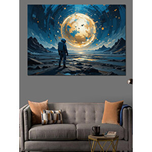 Gökyüzünde Yalnız Gezgin Adam Dekoratif Kanvas - Mdf Ahşap Tablo