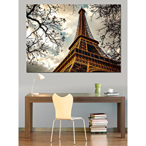 Eyfel Kulesi Gökyüzünde Dekoratif Kanvas - Mdf Ahşap Tablo 70x100 cm
