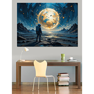 Gökyüzünde Yalnız Gezgin Adam Dekoratif Kanvas - Mdf Ahşap Tablo 35x50 cm