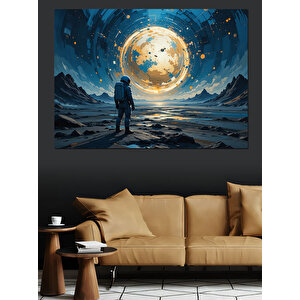 Gökyüzünde Yalnız Gezgin Adam Dekoratif Kanvas - Mdf Ahşap Tablo 35x50 cm