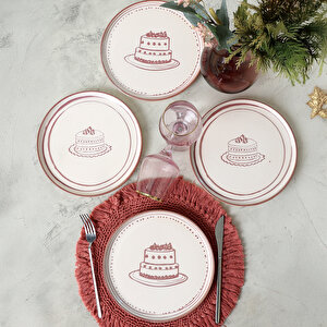 Pink Cake Nordic Pasta Tabağı 22 Cm 4 Adet 22965-66
