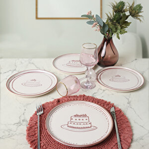Pink Cake Nordic Pasta Tabağı 22 Cm 4 Adet 22965-66