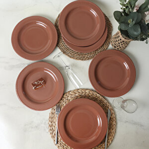 Kahverengi Bella Servis Tabağı 27 Cm 6 Adet 605