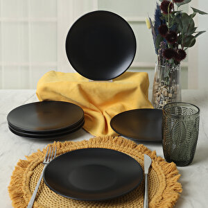 Mat Siyah Ege Pasta Tabağı 20 Cm 6 Adet 956