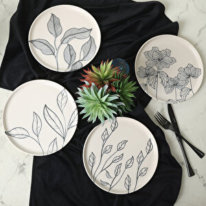 Leaf Traces Nordıc Pasta Tabağı 22 Cm 4 Adet  / 22881-82-83-85