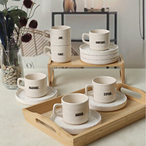 Deep Collection Mottolu Stackable Çay Takımı 12 Parça 6 Kişilik 22650-55