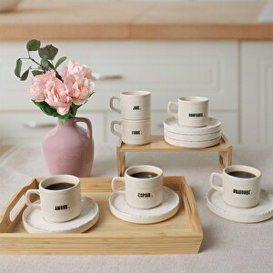 Deep Collection Mottolu Stackable Çay Takımı 12 Parça 6 Kişilik 22650-55