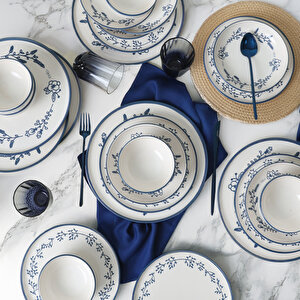 Blue Bloom Yemek Takımı 24 Parça 6 Kişilik 22810-11-12