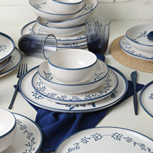 Blue Bloom Yemek Takımı 24 Parça 6 Kişilik 22810-11-12