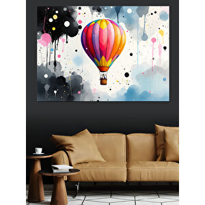 Sıcak Hava Balonu Dekoratif Kanvas - Mdf Ahşap Tablo 100x140 cm