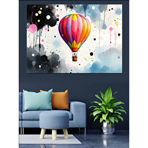 Sıcak Hava Balonu Dekoratif Kanvas - Mdf Ahşap Tablo 100x140 cm