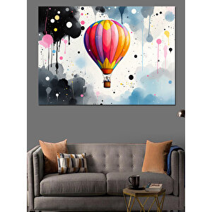 Sıcak Hava Balonu Dekoratif Kanvas - Mdf Ahşap Tablo 100x140 cm