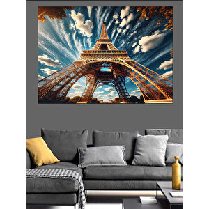 Eyfel Kulesi Görünümü Dekoratif Kanvas - Mdf Ahşap Tablo 35x50 cm