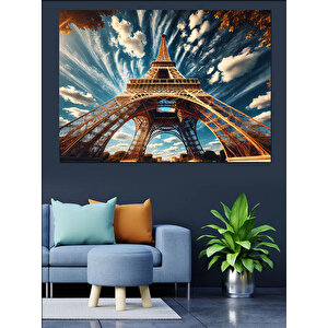 Eyfel Kulesi Görünümü Dekoratif Kanvas - Mdf Ahşap Tablo