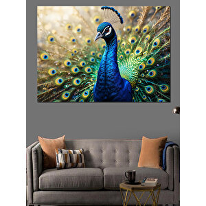 Muhteşem Mavi Tavus Kuşu Dekoratif Kanvas - Mdf Ahşap Tablo