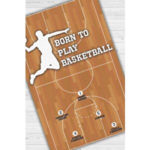 Basketbol İçin Doğdum Çok Renkli Halı Basketbol Sever Halısı Spor Severler İçin Halı 160x240 cm