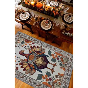 Hindi Temalı Dijital Baskılı Halı Modern Halı Dokuma Tabanlı Çok Renkli Salon Halısı 120x180 cm