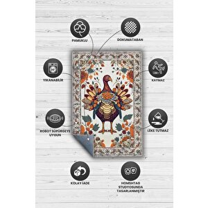 Homshtag Hindi Temalı Dijital Baskılı Halı Modern Halı Dokuma Tabanlı Çok Renkli Salon Halısı