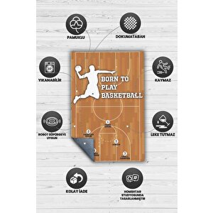 Homshtag Basketbol İçin Doğdum Çok Renkli Halı Basketbol Sever Halısı Spor Severler İçin Halı