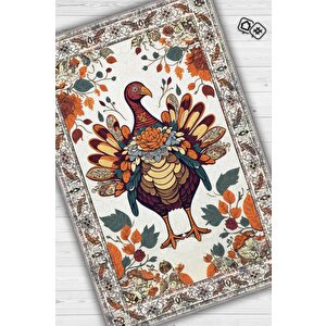 Hindi Temalı Dijital Baskılı Halı Modern Halı Dokuma Tabanlı Çok Renkli Salon Halısı 80x120 cm