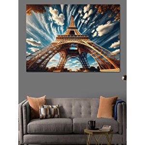 Eyfel Kulesi Görünümü Dekoratif Kanvas - Mdf Ahşap Tablo