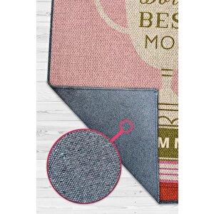 Dünyanın En İyi Annesi Kişiye Özel Kişiselleştirilebilir Dokuma Tabanlı Yıkanabilir Dekoratif Ev Halısı 160x240 cm