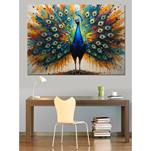 Muhteşem Tavus Kuşu Dekoratif Kanvas - Mdf Ahşap Tablo 70x100 cm