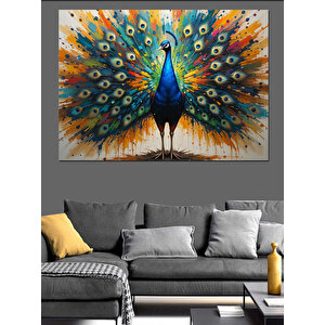 Muhteşem Tavus Kuşu Dekoratif Kanvas - Mdf Ahşap Tablo 70x100 cm