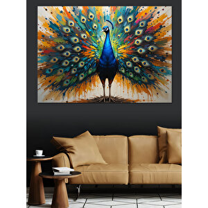 Muhteşem Tavus Kuşu Dekoratif Kanvas - Mdf Ahşap Tablo 70x100 cm