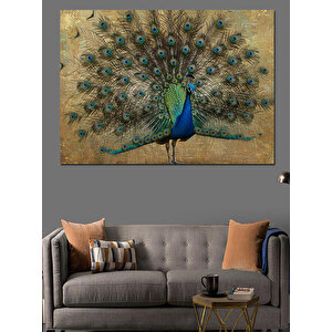 Gururlu Tavus Kuşu Portresi Dekoratif Kanvas - Mdf Ahşap Tablo 35x50 cm