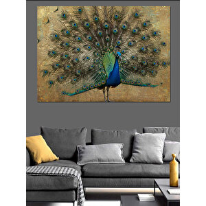 Gururlu Tavus Kuşu Portresi Dekoratif Kanvas - Mdf Ahşap Tablo