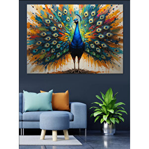 Muhteşem Tavus Kuşu Dekoratif Kanvas - Mdf Ahşap Tablo