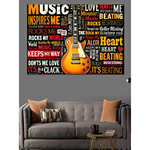 Müzik Ve Motivasyon Sözleri Dekoratif Kanvas - Mdf Ahşap Tablo