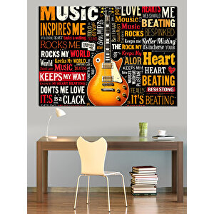 Müzik Ve Motivasyon Sözleri Dekoratif Kanvas - Mdf Ahşap Tablo