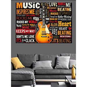 Müzik Ve Motivasyon Sözleri Dekoratif Kanvas - Mdf Ahşap Tablo 100x140 cm
