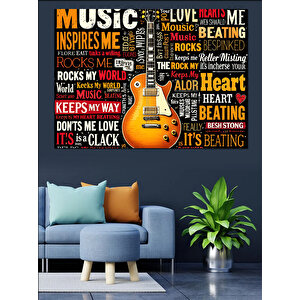 Müzik Ve Motivasyon Sözleri Dekoratif Kanvas - Mdf Ahşap Tablo 100x140 cm