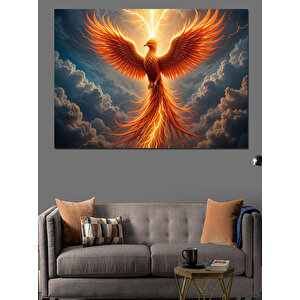 Altın Kanatlı Anka Kuşu Dekoratif Kanvas - Mdf Ahşap Tablo 70x100 cm
