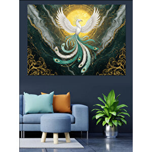 Parlayan Efsane Anka Kuşu Dekoratif Kanvas - Mdf Ahşap Tablo 35x50 cm