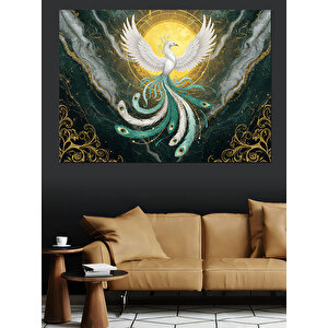 Parlayan Efsane Anka Kuşu Dekoratif Kanvas - Mdf Ahşap Tablo 50x70 cm