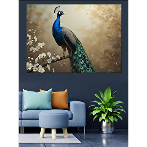 Tavus Kuşu Doğa Tablosu Dekoratif Kanvas - Mdf Ahşap Tablo