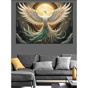 Işık Saçan Anka Kuşu Dekoratif Kanvas - Mdf Ahşap Tablo