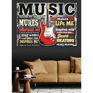 Eski Tarz Müzik Posteri Dekoratif Kanvas - Mdf Ahşap Tablo