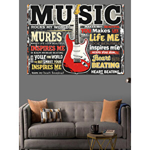 Eski Tarz Müzik Posteri Dekoratif Kanvas - Mdf Ahşap Tablo 50x70 cm